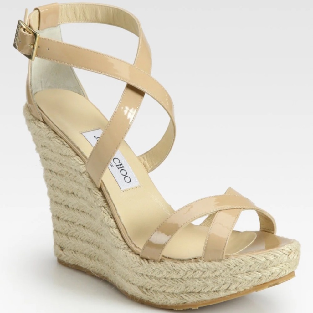 JIMMY CHOO TAN PLATFORMS